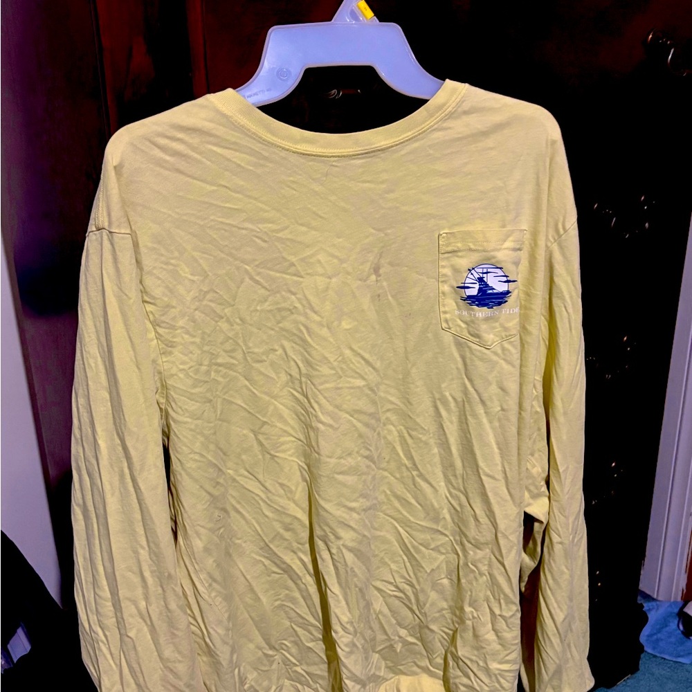 Southern Tide Light Yellow Long Sleeve Tee